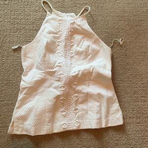 Lilly Pulitzer White Annabelle top sz 10 GUC